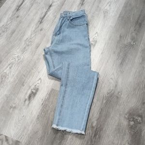 Blue Jean with Frayed Ends